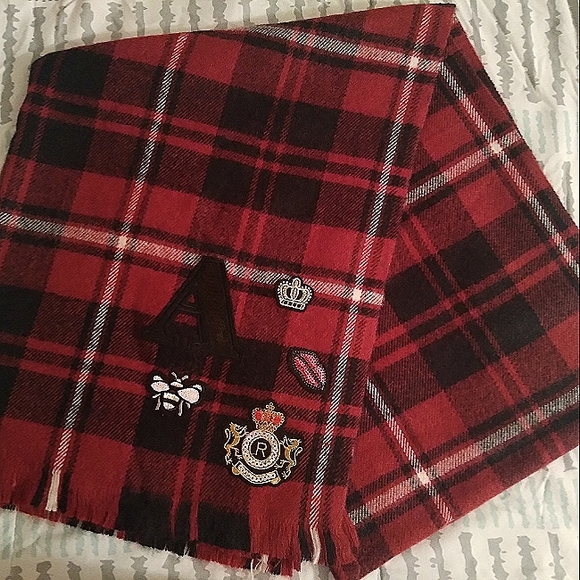 Aldo plaid women's scarf with patches - Picture 1 of 3